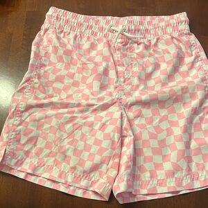 Old Navy Pink and White Kids Swim Trunks